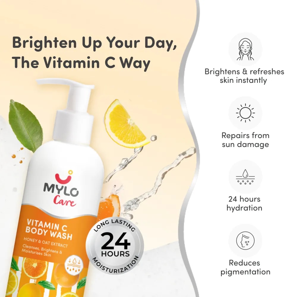 Vitamin C Body Wash | Deeply Cleanses & Moisturizes | Brightens & Nourishes Skin | Promotes Skin Repair | Provides Sun Protection  - 275 ml