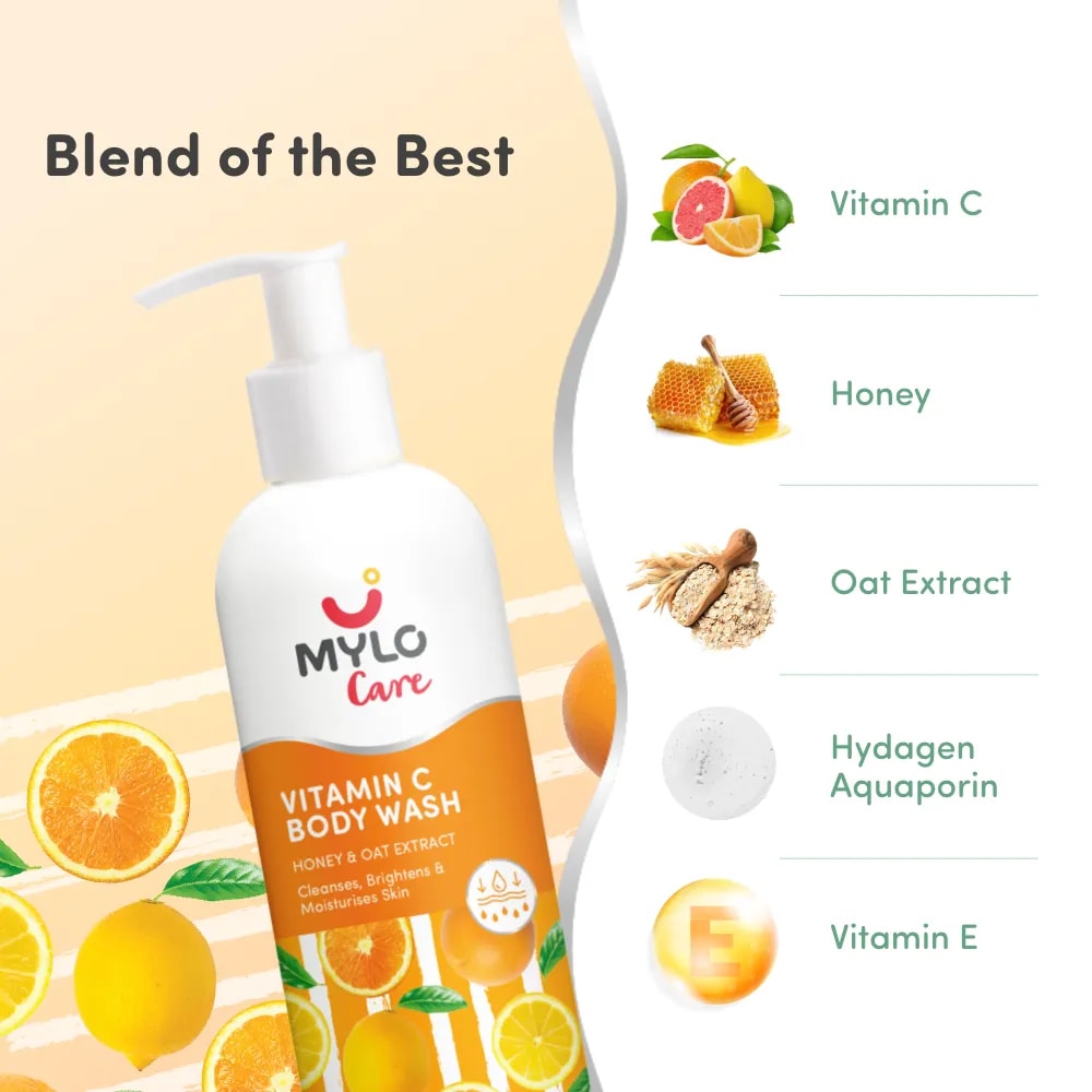 Vitamin C Body Wash | Deeply Cleanses & Moisturizes | Brightens & Nourishes Skin | Promotes Skin Repair | Provides Sun Protection  - 275 ml