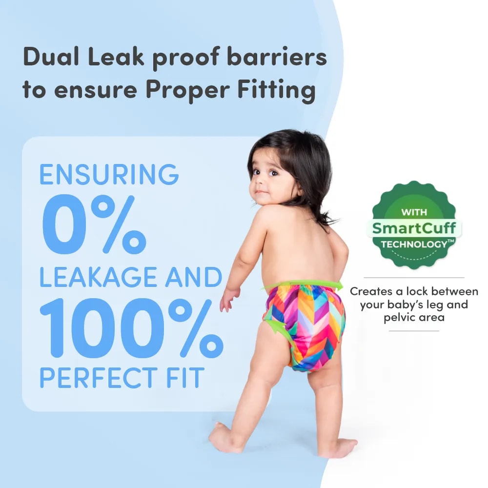 Adjustable & Reusable Cloth Diaper - Rainbow & Jungle - Pack of 2