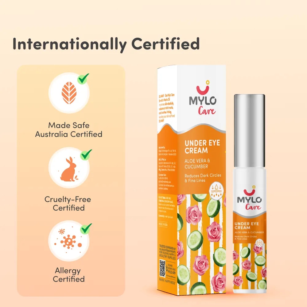 Under Eye Cream for Dark Circles - Hydrates Under Eye Skin | Relieves Puffiness & Tightens Skin | Non-Sticky | Made with Natural Ingredients - 15gm