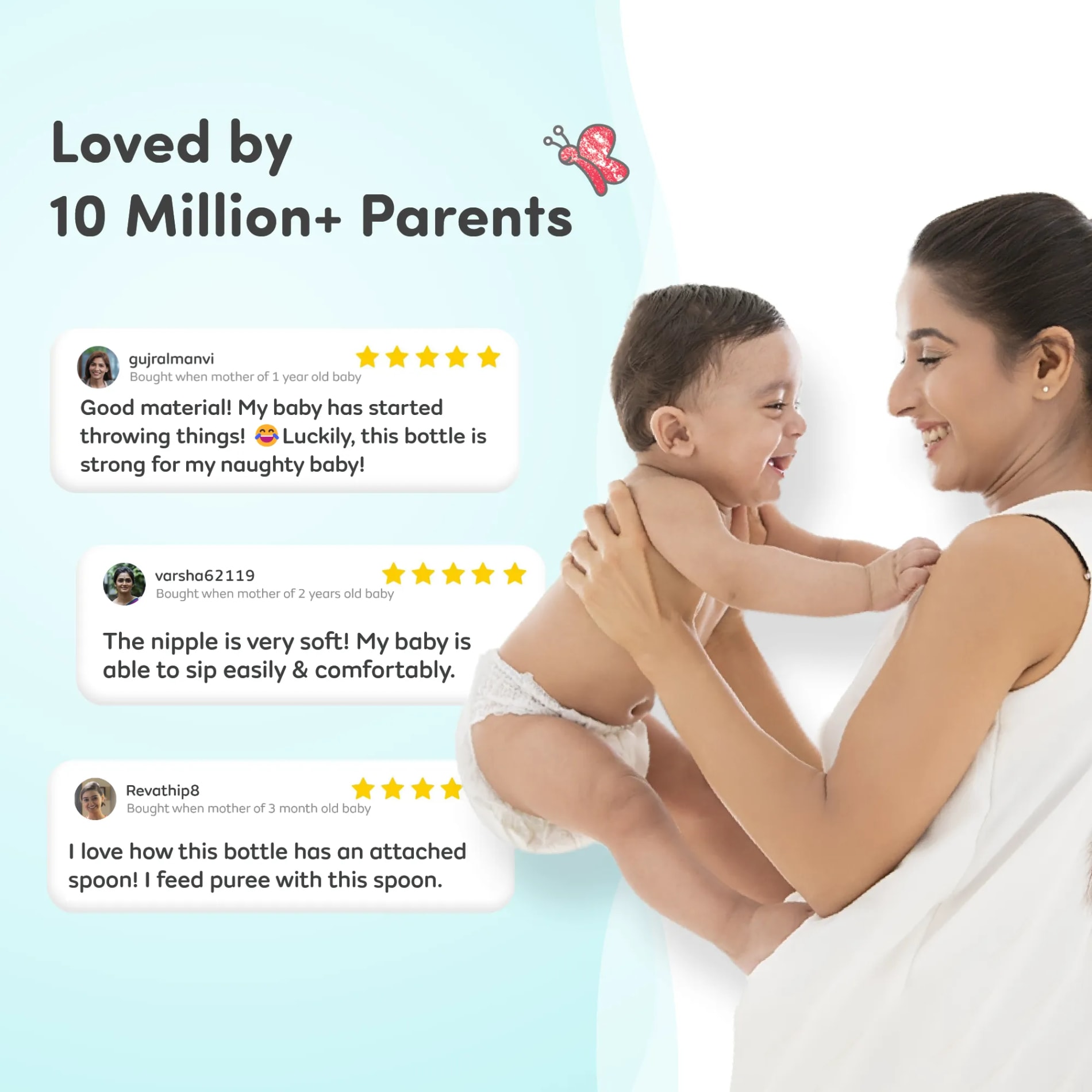 2-in-1 Baby Feeding Bottle | BPA Free with Anti-Colic Nipple & Spoon | Feels Natural Baby Bottle | Easy Flow Neck Design - Elephant 250ml