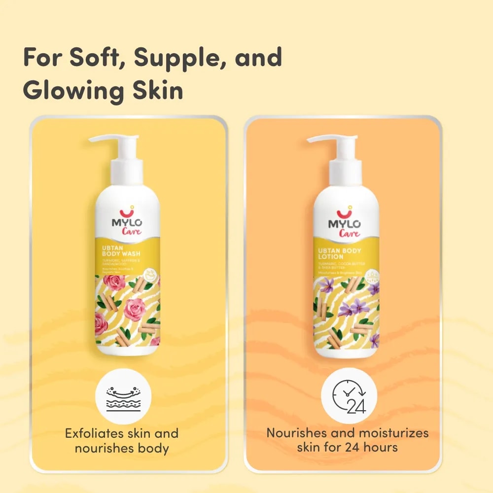 Ubtan Combo - | Removes Dead Skin Cells | Fights Acne Brightens Skin | (Ubtan body wash  275ml+ Ubtan Body Lotion 275ml)