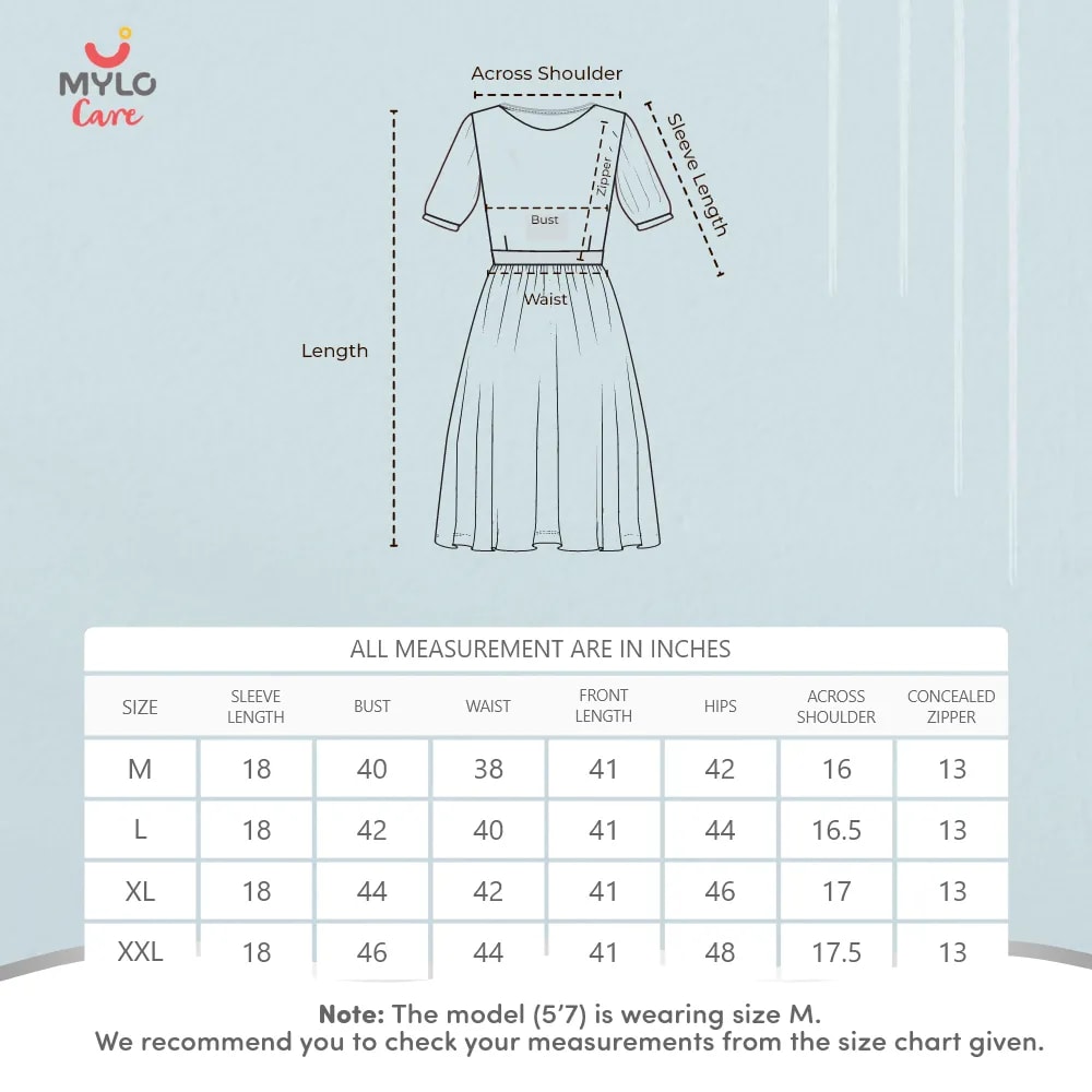 Maternity Dresses For Women with Both Side Zipper For Easy Feeding | Adjustable Belt for Growing Belly | Maxi Dress | Garden Flowers | L