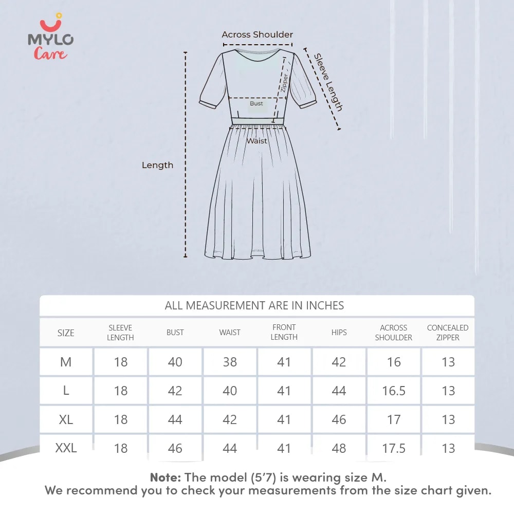 Maternity Dress - M - Geometric - Blue