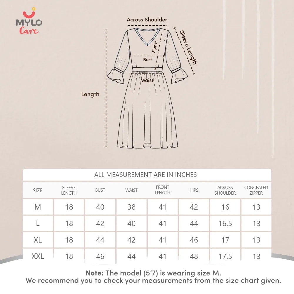 Maternity Dresses For Women with Both Side Zipper For Easy Feeding | Adjustable Belt for Growing Belly | Kaftan Dress | Shibori Print - Orange | L