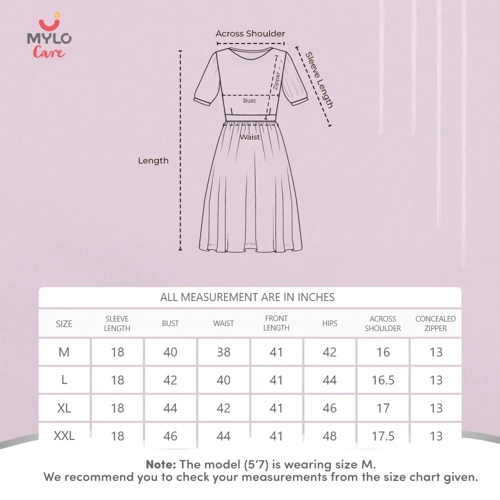 Maternity Dresses For Women with Both Side Zipper For Easy Feeding | Adjustable Belt for Growing Belly | Maxi Dress | Ditsy Daisy - Pink | L