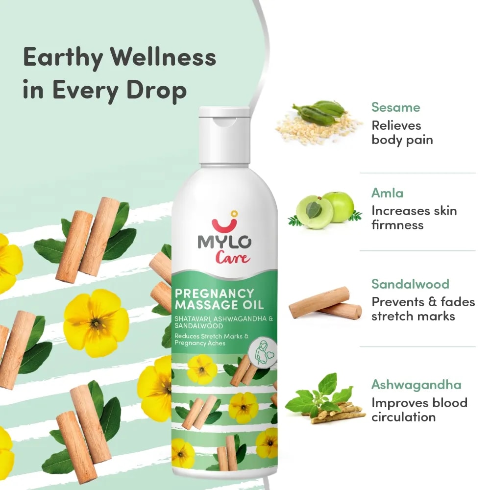 Ayurvedic Pregnancy Massage Oil | Relieves Pregnancy Pain & Ichiness | Heals Stretch Marks | Firms Up Body Post Pregnancy | Made with Dhanwantram Recipe (200 ml)