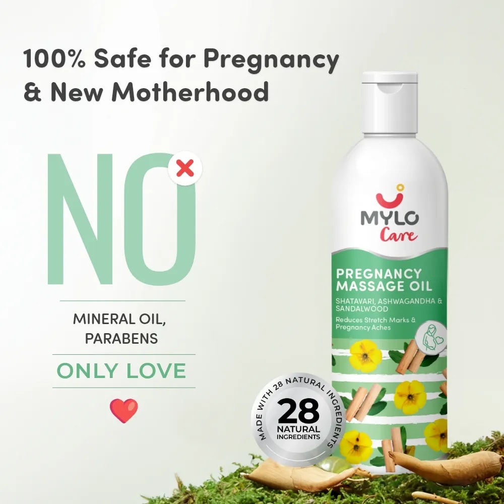 Ayurvedic Pregnancy Massage Oil | Relieves Pregnancy Pain & Ichiness | Heals Stretch Marks | Firms Up Body Post Pregnancy | Made with Dhanwantram Recipe (200 ml)