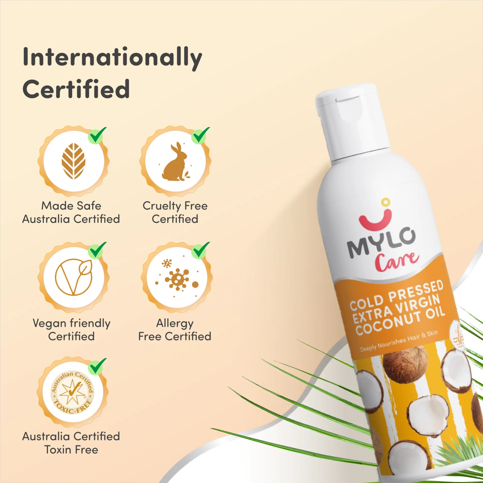 Cold Pressed Extra Virgin Coconut Oil for Skin & Hair - Nourishes Skin Deeply | Reduces Dandruff | Strengthens Hair | Soothes Baby's Rashes - 200 ml