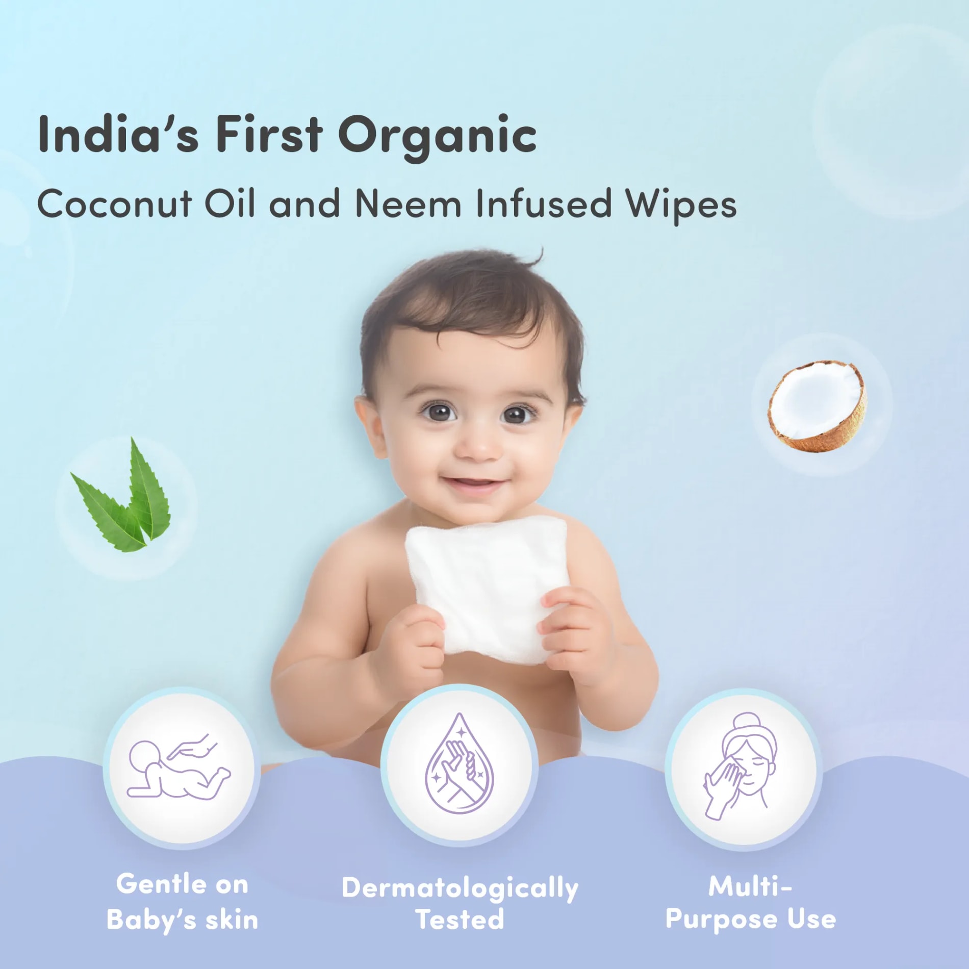 Gentle Baby Wipes With Lid  (Pack of 2)  + Mosquito Patches (Pack of 24)