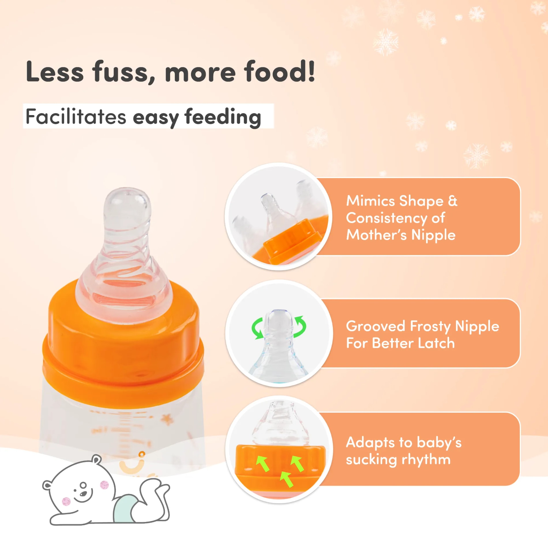 2-in-1 Baby Feeding Bottle | BPA Free with Anti-Colic Nipple & Spoon | Easy Flow Neck Design - Lion & Elephant 125ml & 250ml