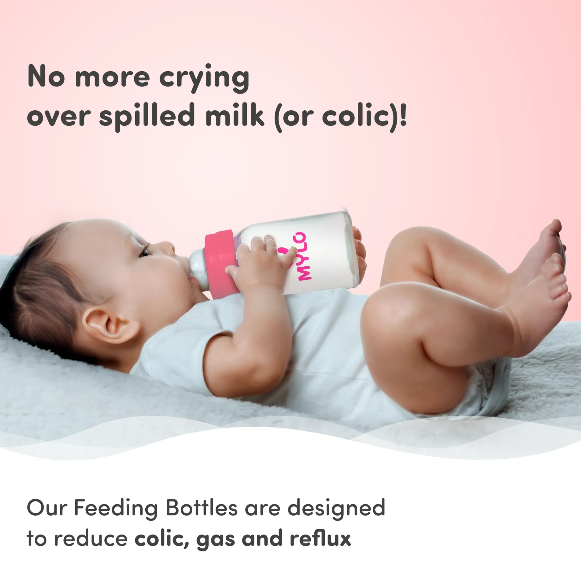 2-in-1 Baby Feeding Bottle | BPA Free with Anti-Colic Nipple & Spoon | Easy Flow Neck Design - Pink & Giraffe 125ml & 250ml