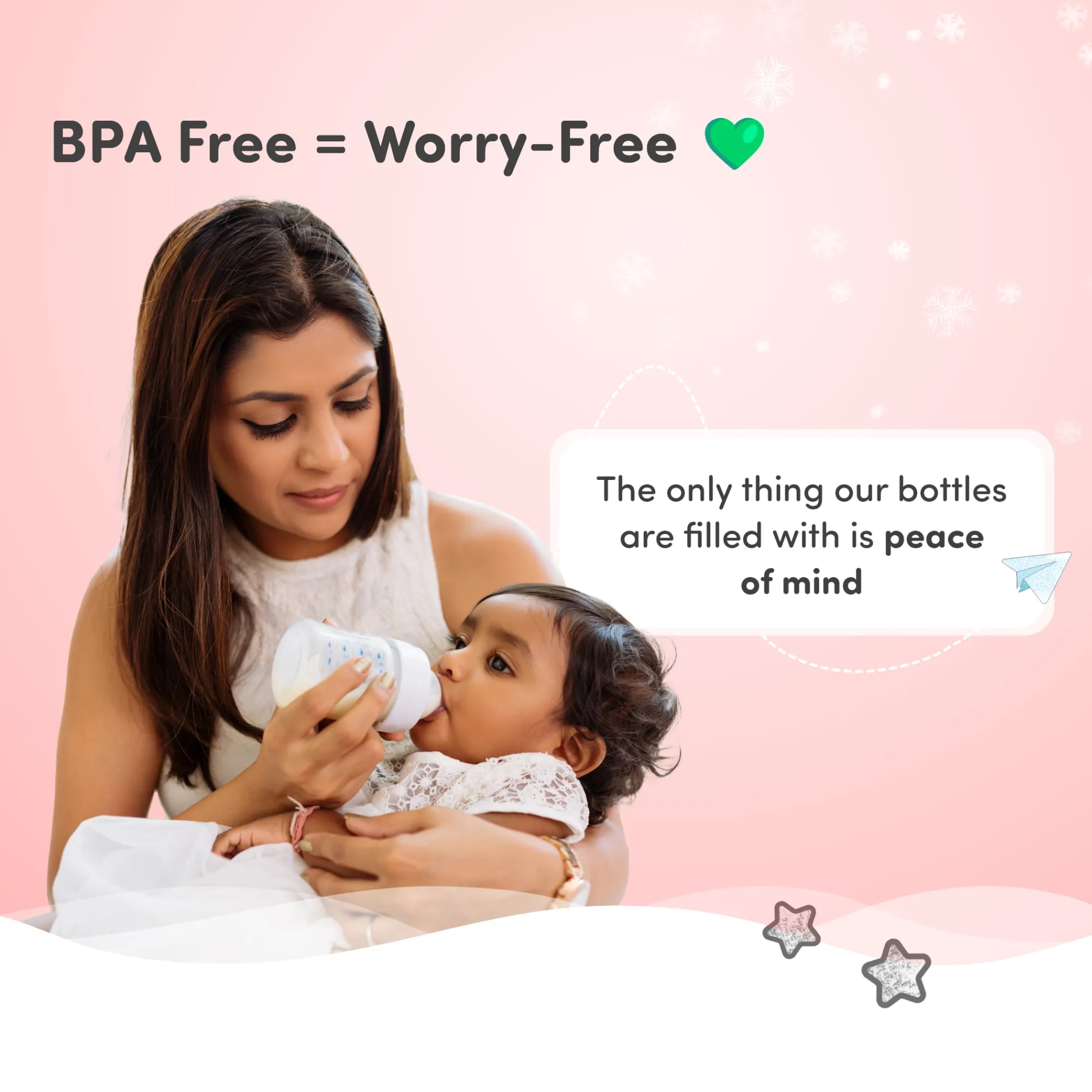 2-in-1 Baby Feeding Bottle | BPA Free with Anti-Colic Nipple | Easy Flow Neck Design - Pink & Blue 125ml & 250ml