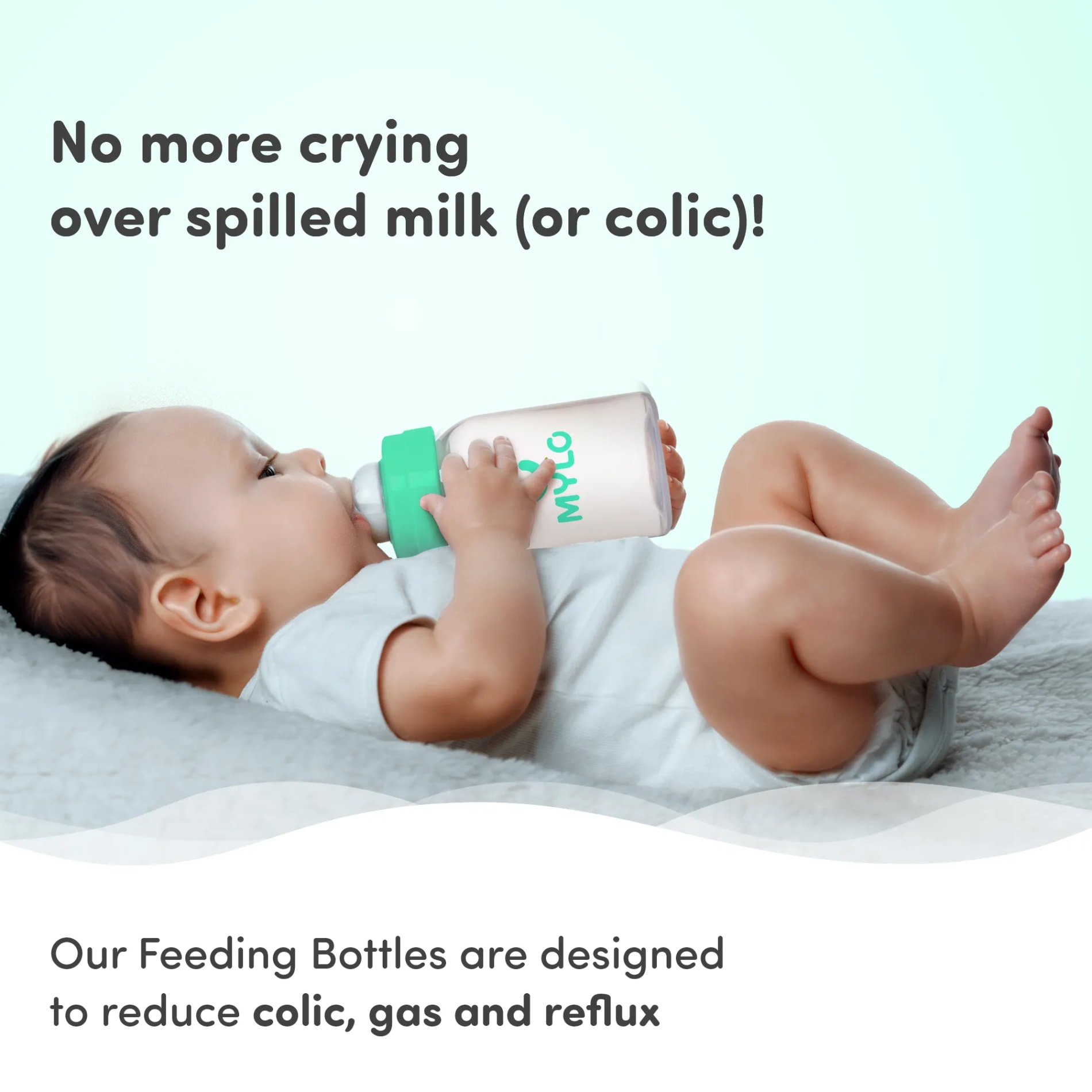 2-in-1 Baby Feeding Bottle | BPA Free with Anti-Colic Nipple | Easy Flow Neck Design - Green & Blue 125ml & 250ml