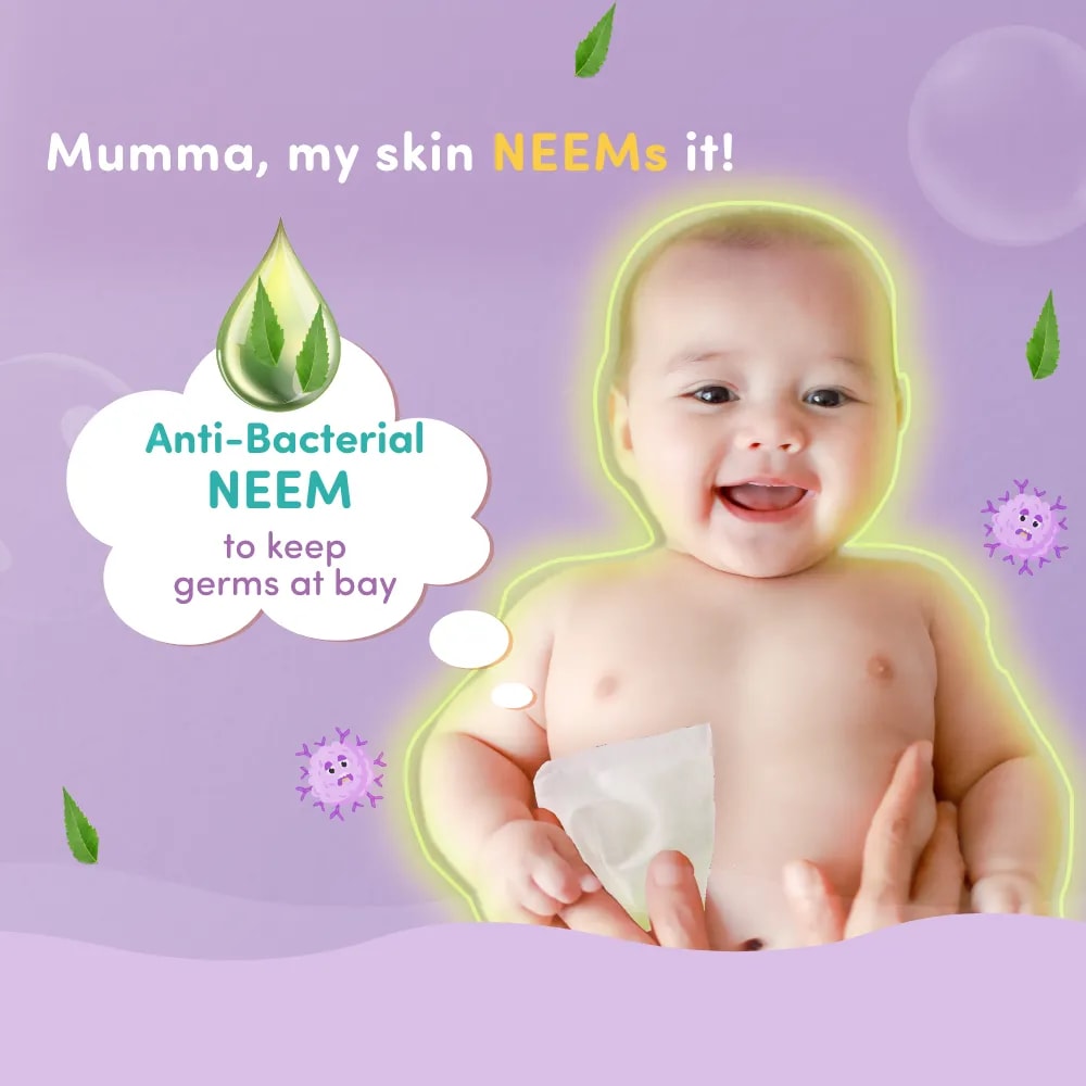 Gentle Baby Wipes With Lid - Organic Coconut Oil, Neem, Aloe Vera and Vitamin E | 98% Pure Water | Dermatologically Tested (Pack of 9) - 72 Wipes Per Pack