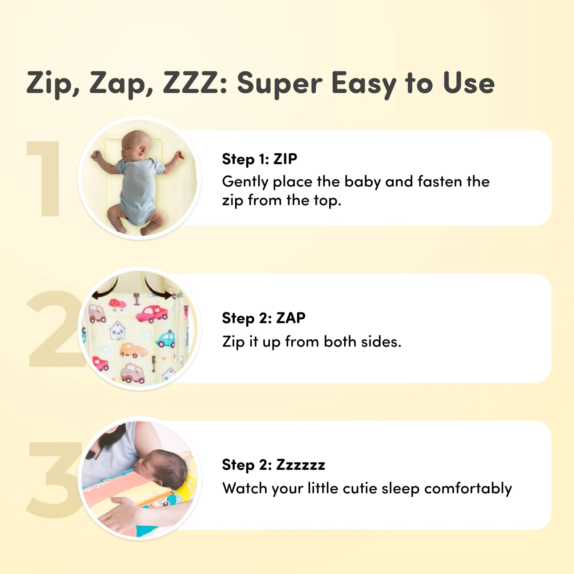 Baby 4–in-1 Soft & Snuggly Baby Sleeping Bag/Baby Carry Nest with 3-way Zip Opening | Soft & Breathable | Head-to-toe comfort - Kids Car