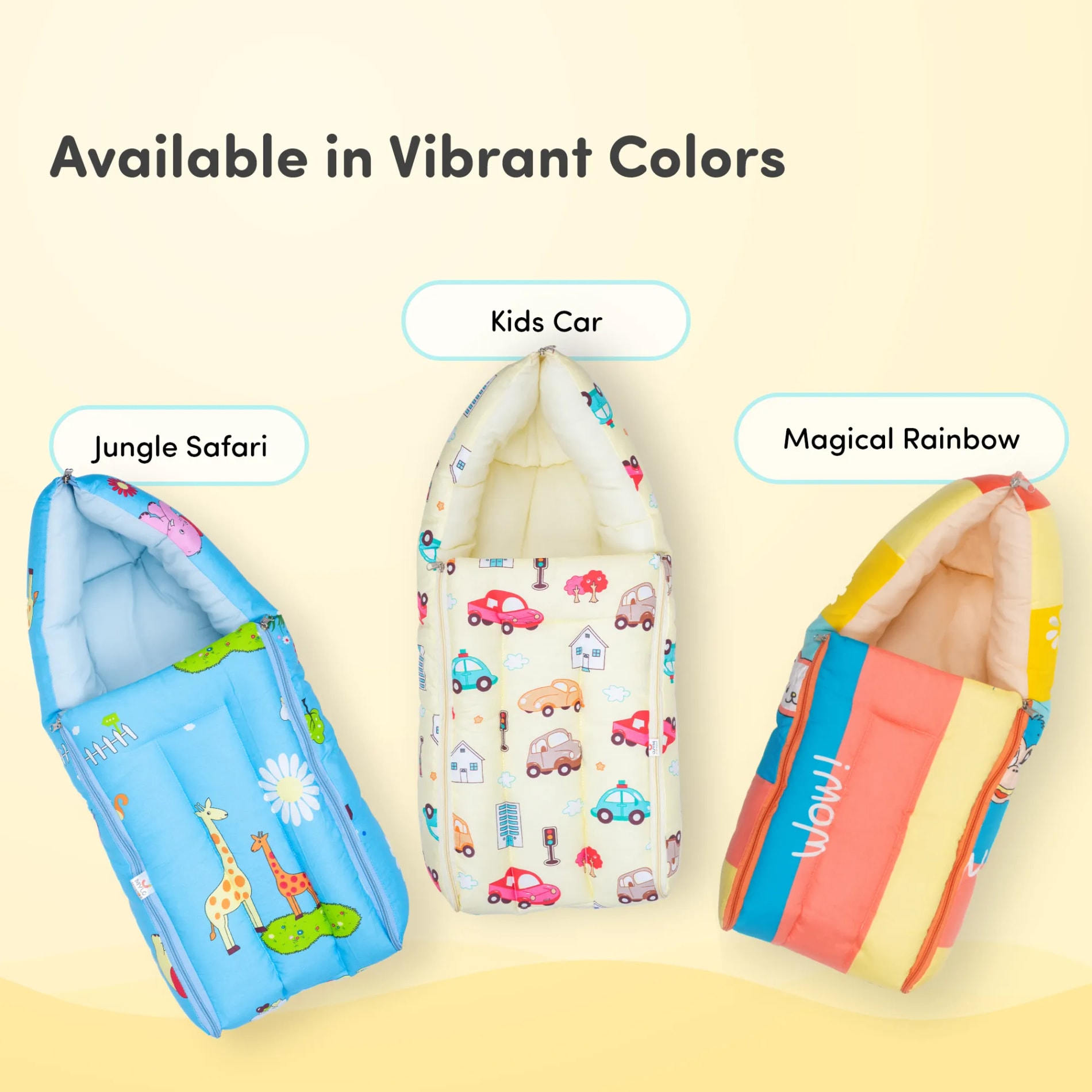 Baby 4–in-1 Soft & Snuggly Baby Sleeping Bag/Baby Carry Nest with 3-way Zip Opening | Soft & Breathable | Head-to-toe comfort - Kids Car
