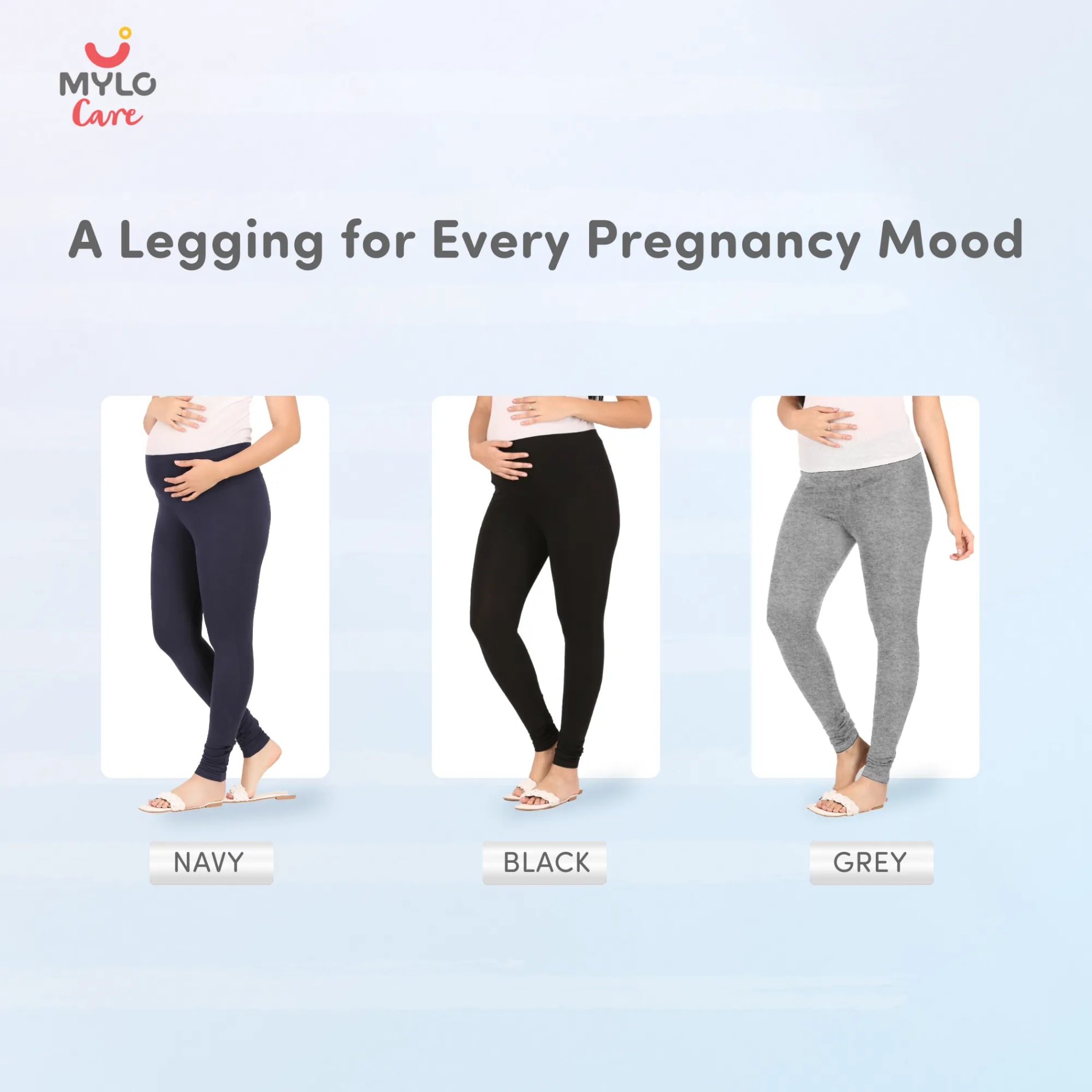 Stretchable Maternity Leggings for Women | Comfortable, Soft & Gentle on the Skin | Ideal for Pre & Post Delivery - Navy - L