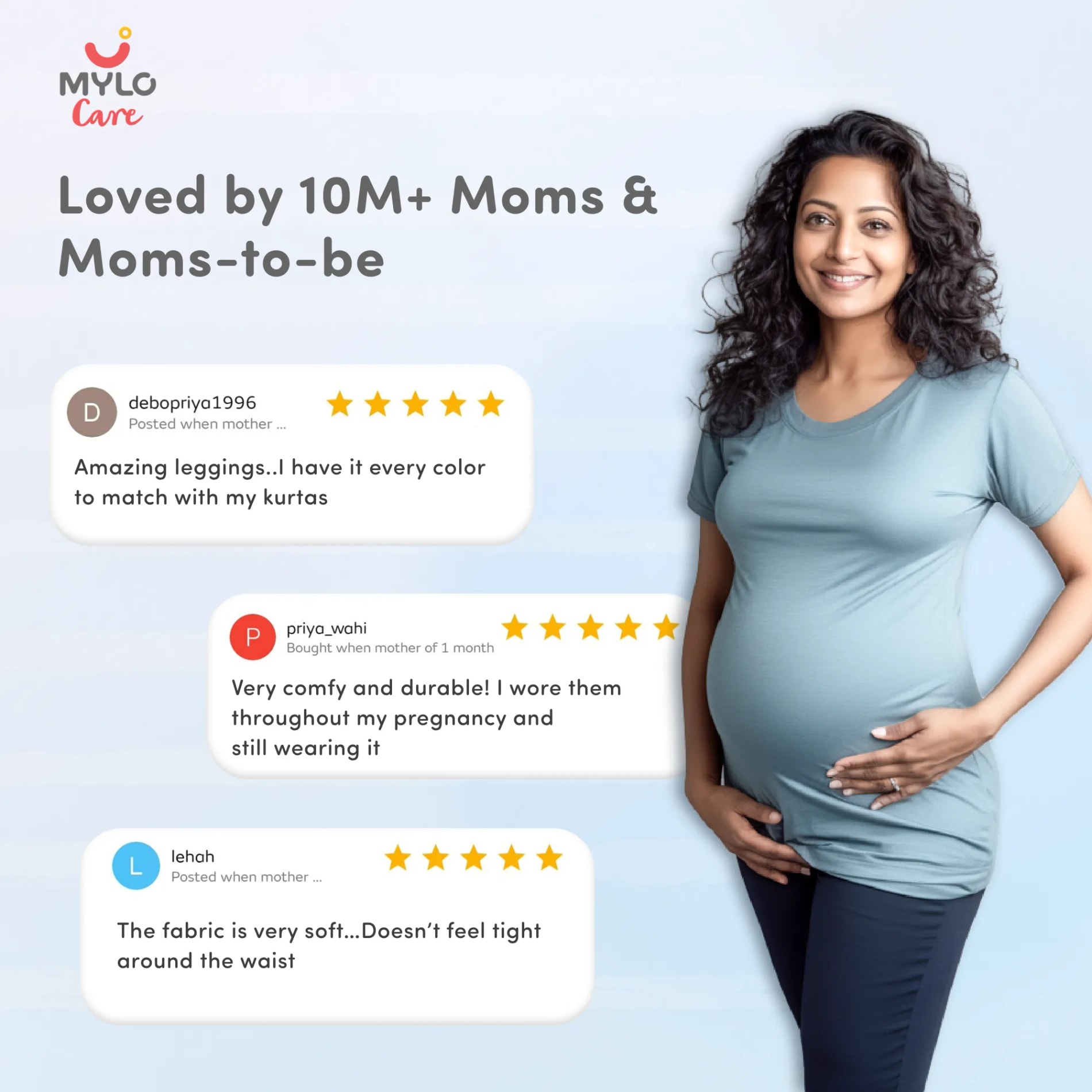 Stretchable Maternity Leggings for Women | Comfortable, Soft & Gentle on the Skin | Ideal for Pre & Post Delivery - Navy - L