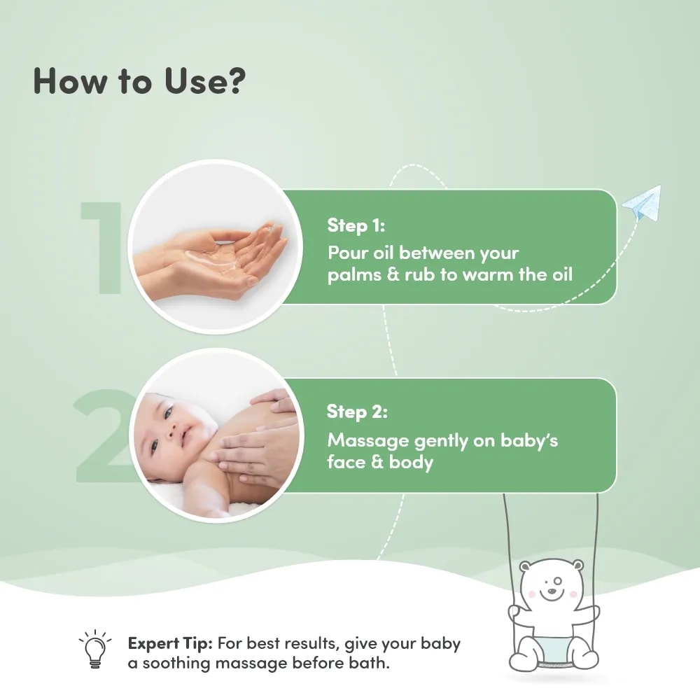Mylo Herb Enriched Baby Massage Oil - 100 ml | For Winters Dermatologically Tested | Made Safe Certified | Nourishes Skin | Strengthens Immunity | Ayurvedic Preparation