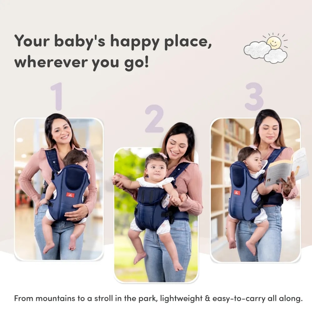 Premium Baby Carrier Bag for 6-15 Months | 3 Comfortable Carrying Positions | Ergonomically Designed | Lightweight & Adjustable - Royal Blue