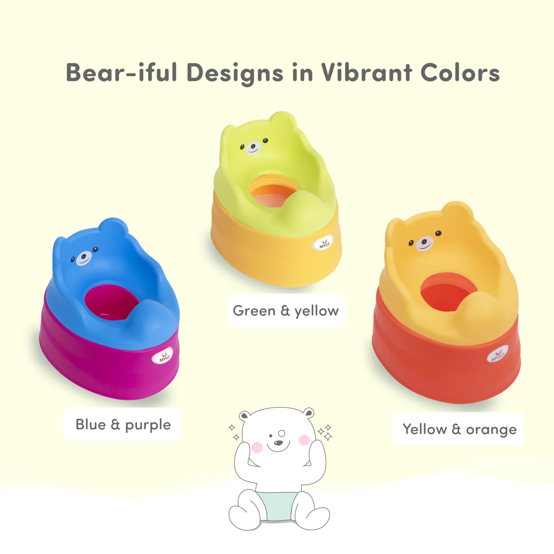 Potty Seat | Baby Potty Chair | 2-in-1 Potty Training Chair with Detachable Potty Bowl | Easy to Carry & Clean - Green & Yellow