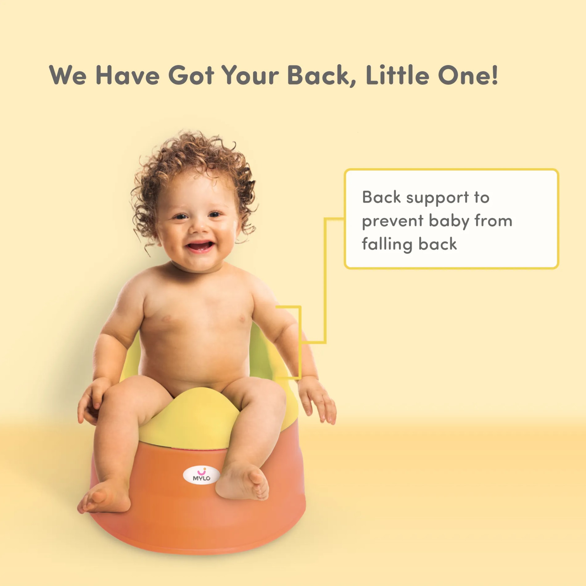 Potty Seat | Baby Potty Chair | 2-in-1 Potty Training Chair with Detachable Potty Bowl | Easy to Carry & Clean - Yellow & Orange