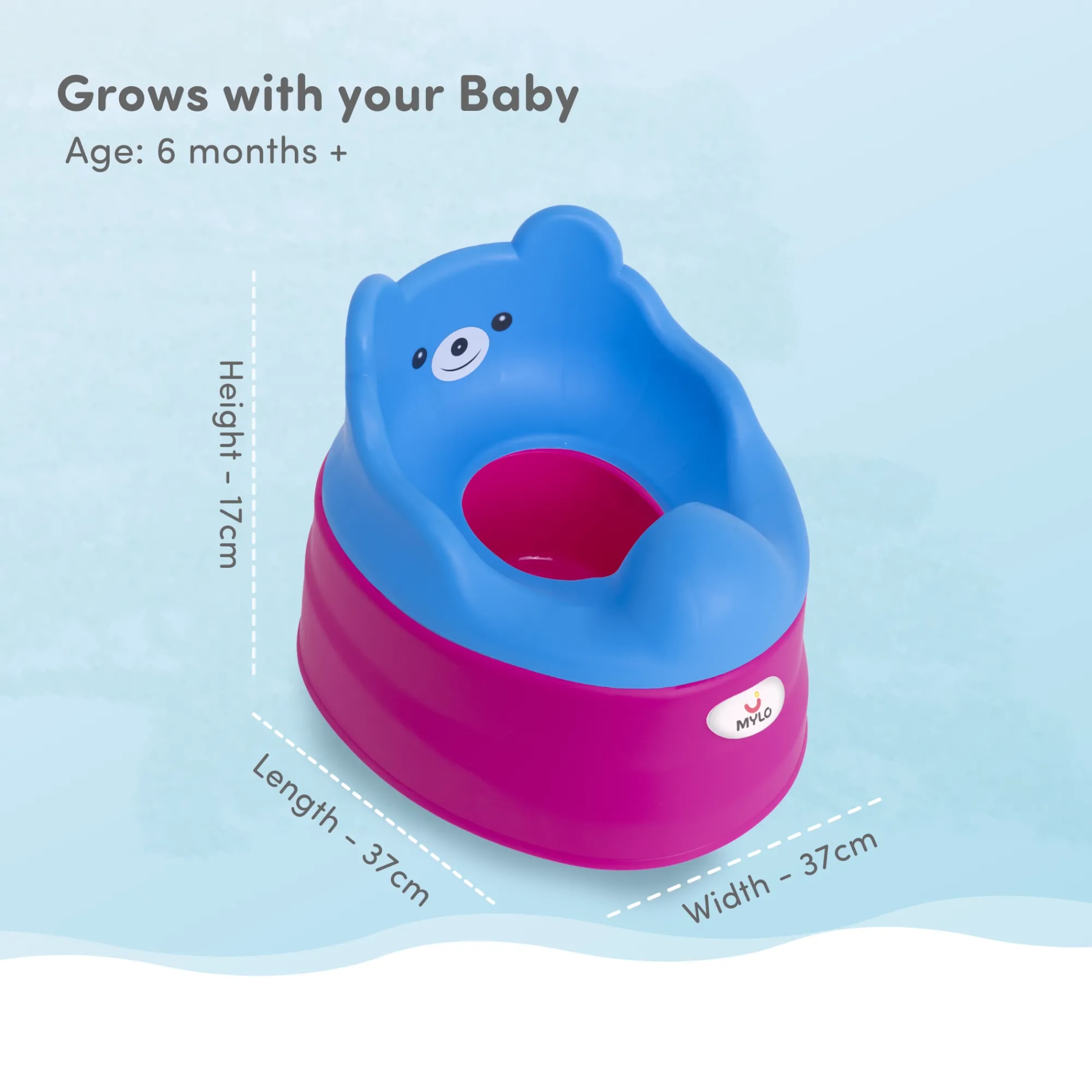 Potty Seat | Baby Potty Chair | 2-in-1 Potty Training Chair with Detachable Potty Bowl | Easy to Carry & Clean - Blue & Purple