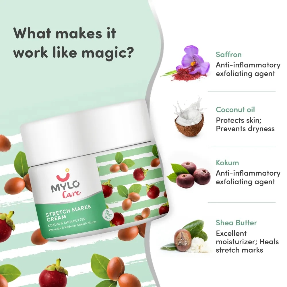 Stretch Marks Cream for Women - Clinically Proven | Removes Stretch Marks | Made Safe Certified | Safe During Pregnancy & Breastfeeding (100gm)