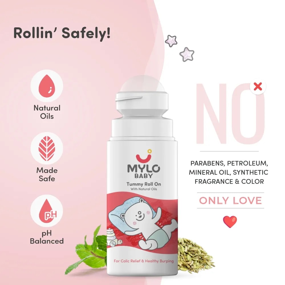 Tummy Roll On For Baby | Made Safe Australia Certified | Relieves Gas & Colic | Promotes Healthy Burping | Reduces Acid Reflux | 40 ml