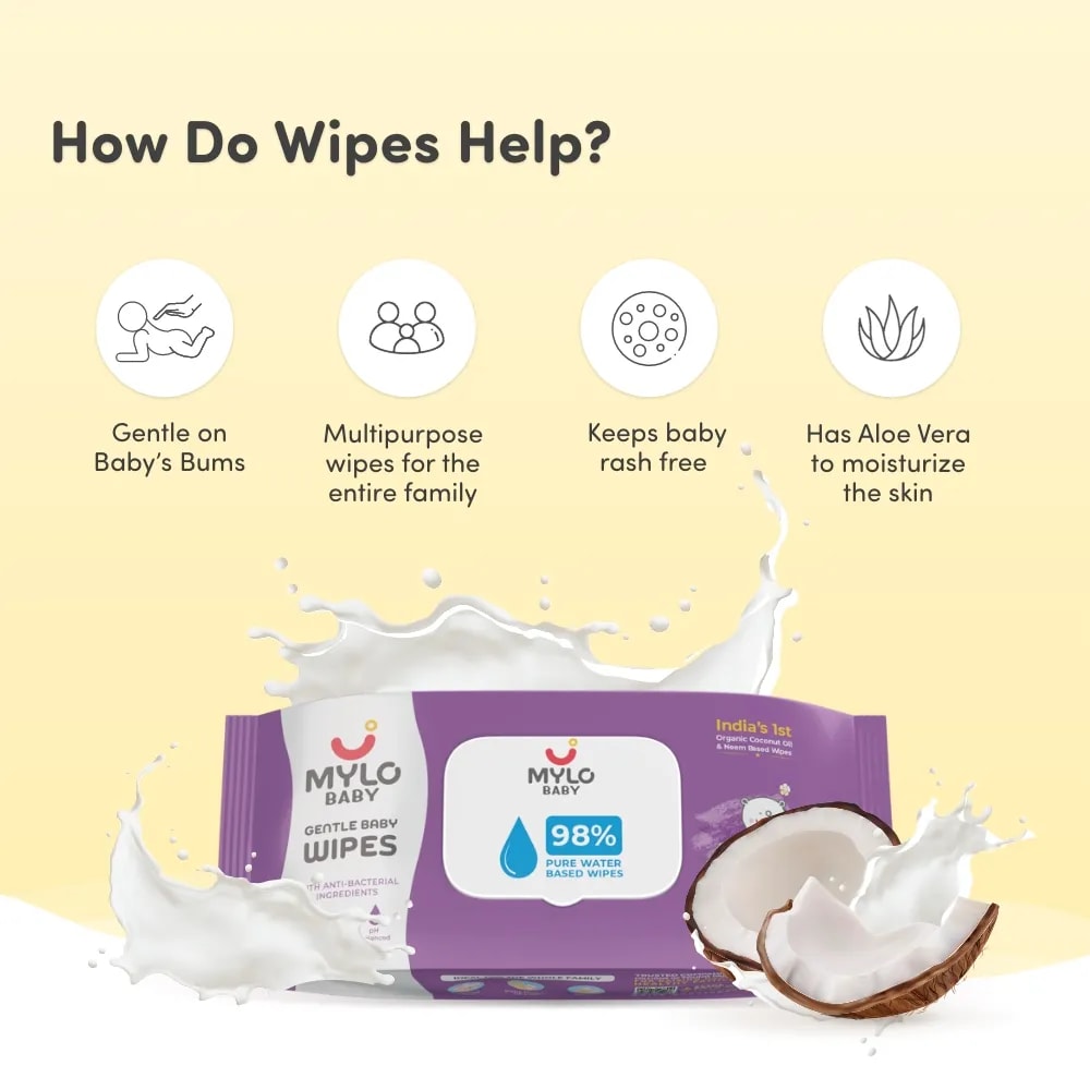 Monthly Diapering Super Saver Combo - Baby Diaper Pants Medium (M) - (76 count) + Baby Wipes (Pack of 2)