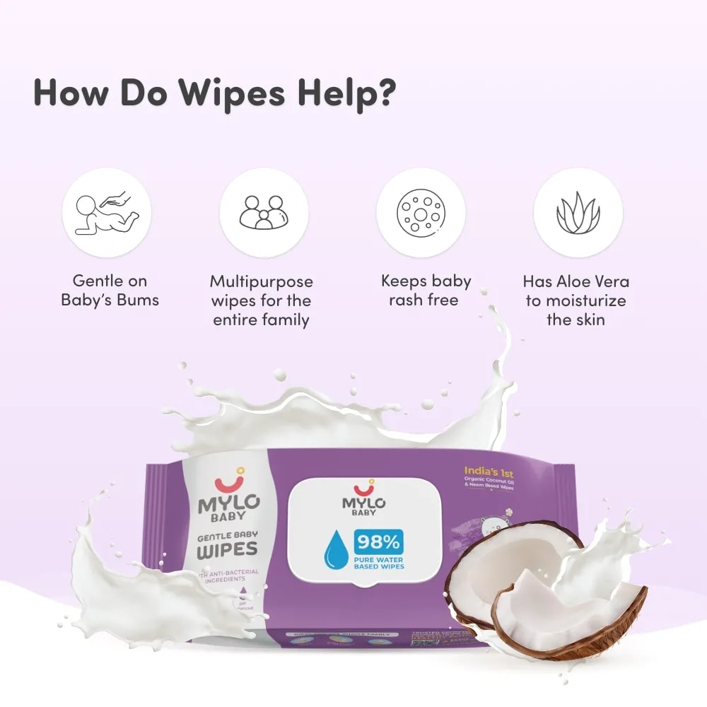 Monthly Diapering Super Saver Combo - Baby Diaper Pants Large (L) - (64 count) + Baby Wipes (Pack of 2)