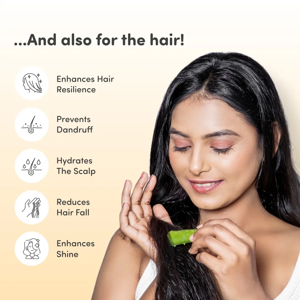 Aloe Vera Gel with 99% Organic Aloe Vera | Nurtures Skin & Hair | Reduces Suntan | Soothes Burns | Enhances Hair Resilience (300 ml)