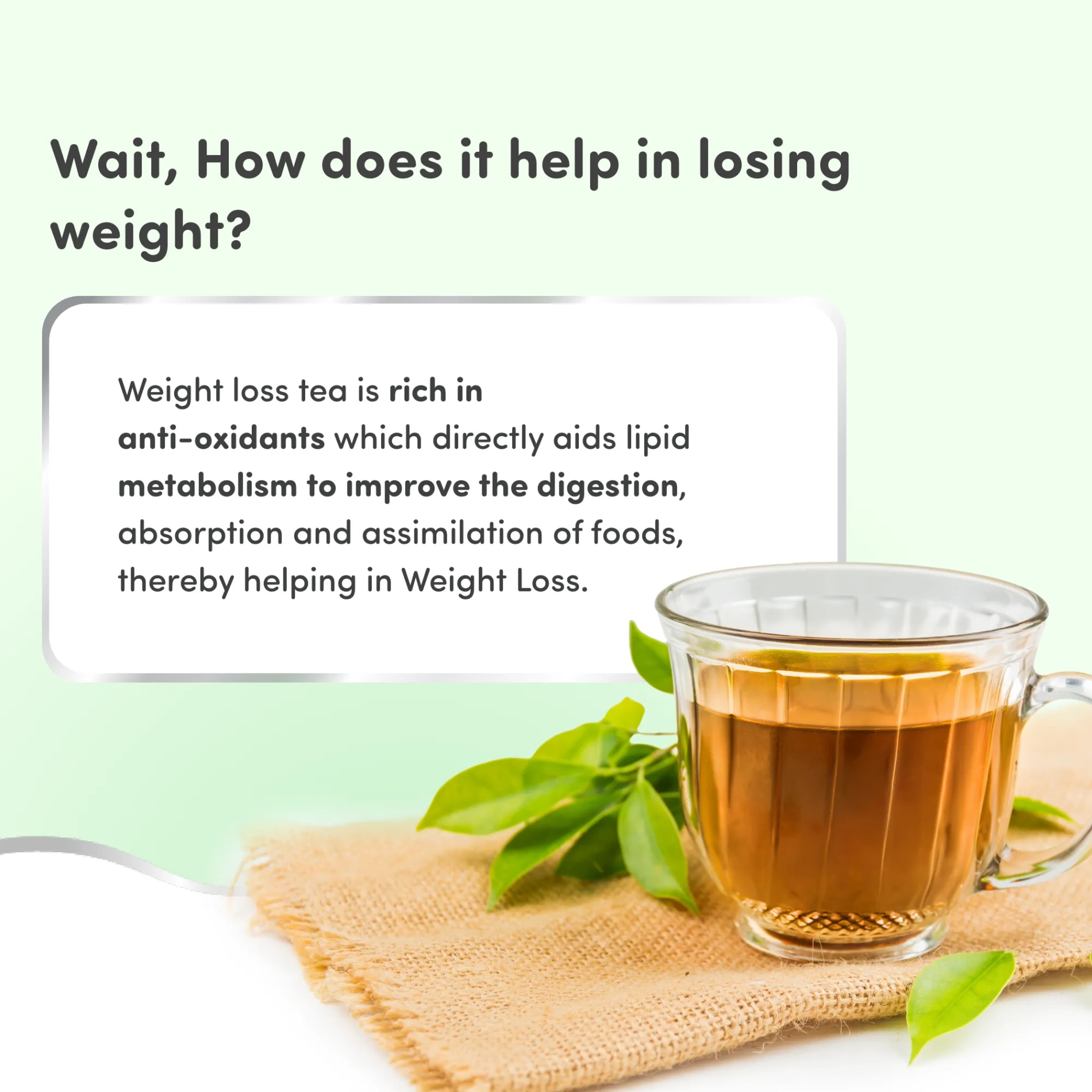 100% Natural Weight Loss Tea- 30 Tea Bags | Reduces Belly Fat | Boosts Metabolism & Improves Digestion | Improves Sleep | NABL Lab Tested