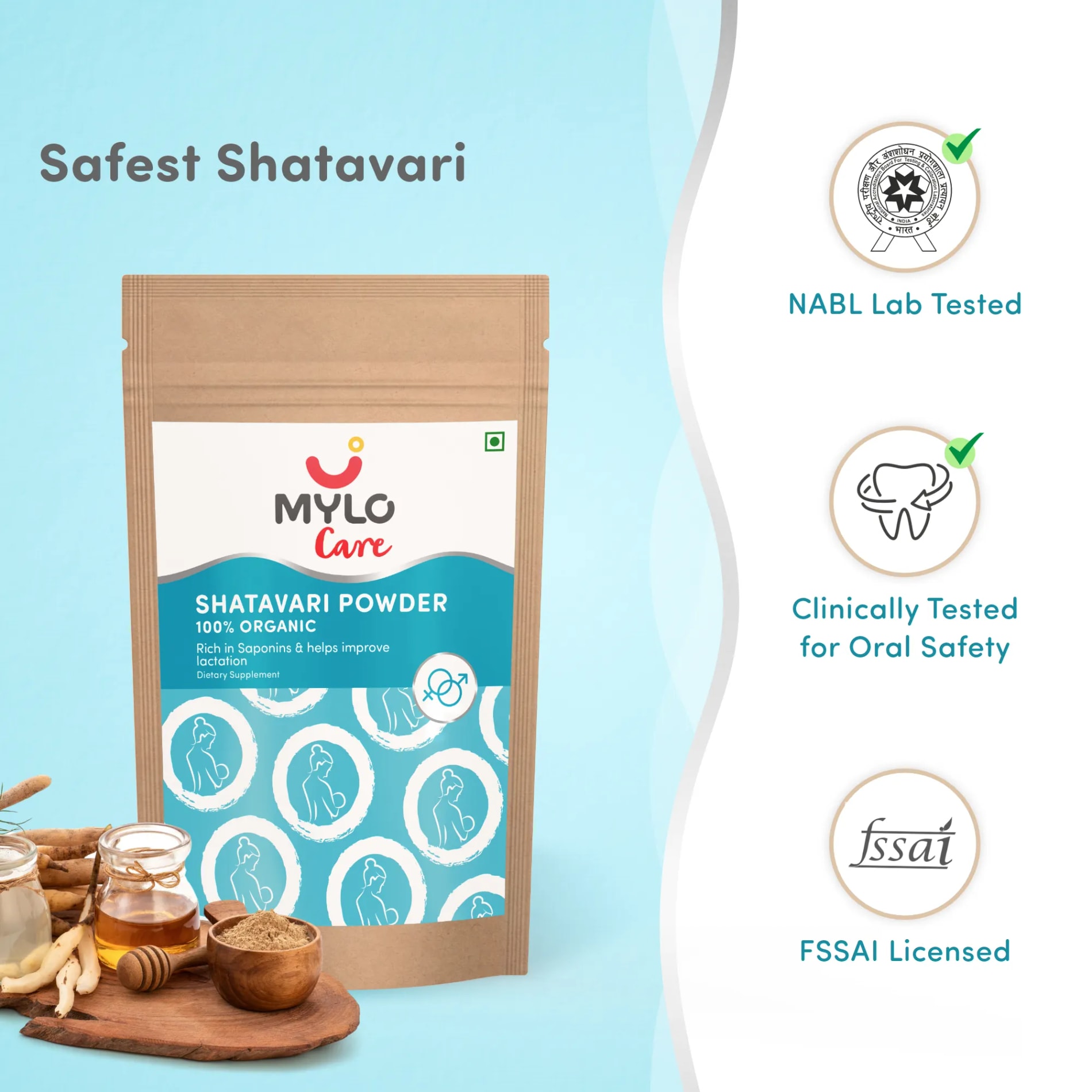 Shatavari Powder for Women | Improves Lactation | Promotes Hormonal Balance | Relieves Stress & Anxiety | Clinically Tested - 100 gm