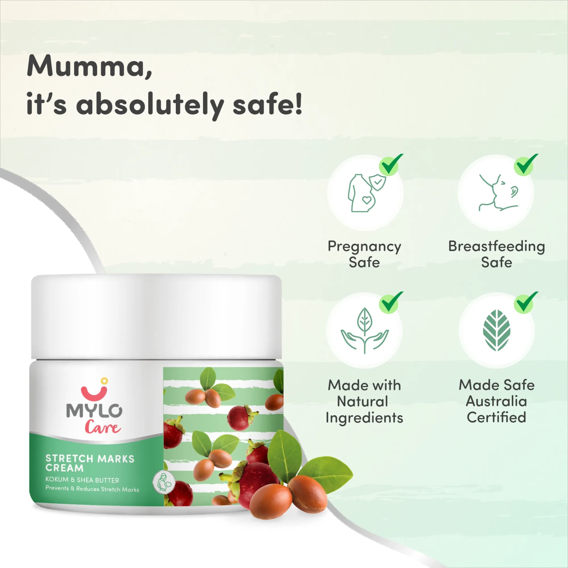 Pregnancy Wellness Super Saver Combo - Stretch Marks Cream for Women 100g + Long Grain Pure Saffron for Pregnant Women (Kesar) - 2g