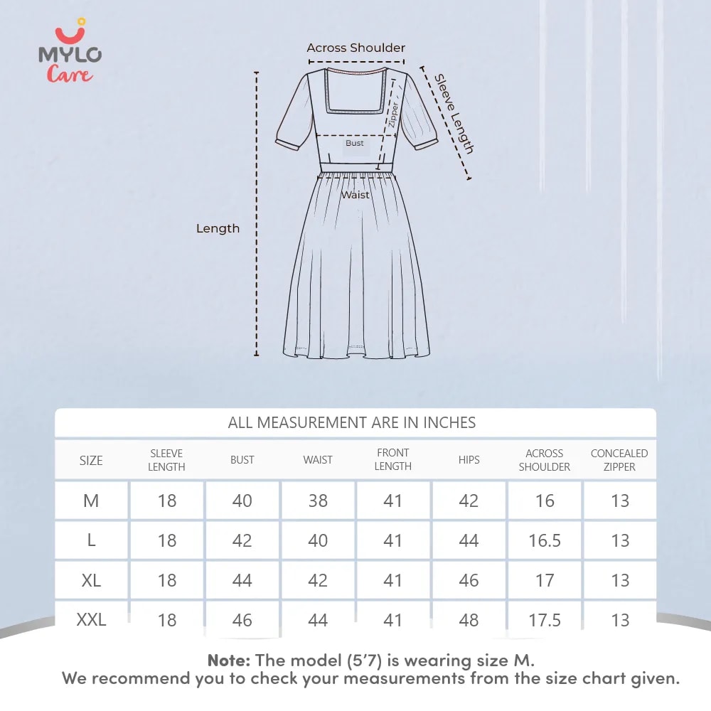 Maternity Dresses For Women with Both Side Zipper For Easy Feeding | Adjustable Belt for Growing Belly | Maxi Nighty Dress | Liberty Navy | L