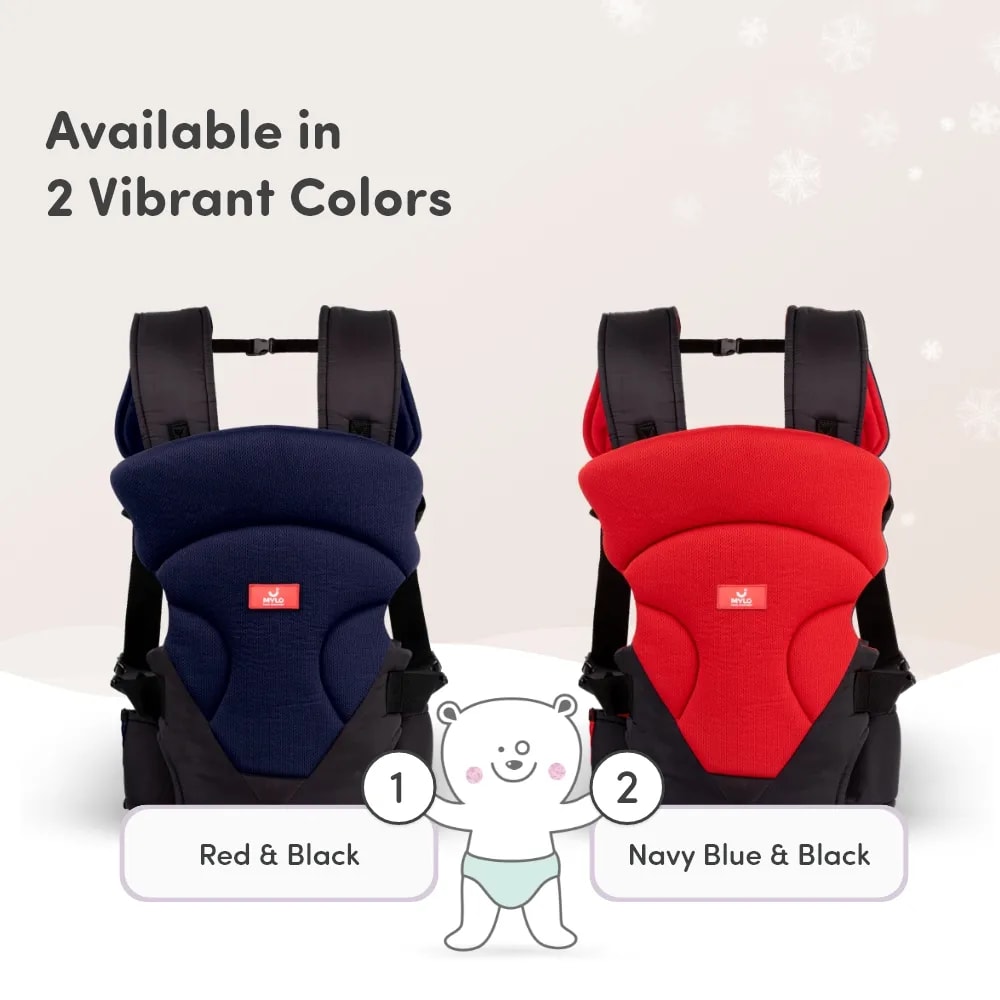 Baby Carrier Bag for 0 to 3 Years with 4 Comfortable Carrying Positions | Lightweight & Travel Friendly | Padded Neck & Shoulder Support - Blue & Black