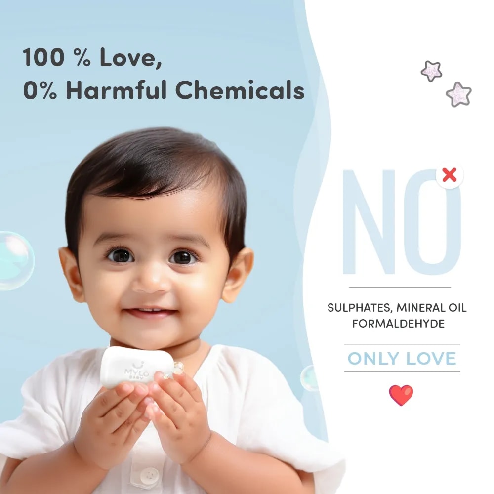 Baby Soap | 100% Natural Ingredients | Cleanses Gently | Retains Moisture | Keeps Skin Soft & Supple | Easy to Apply Suitable for 0 to 3 years - 75g