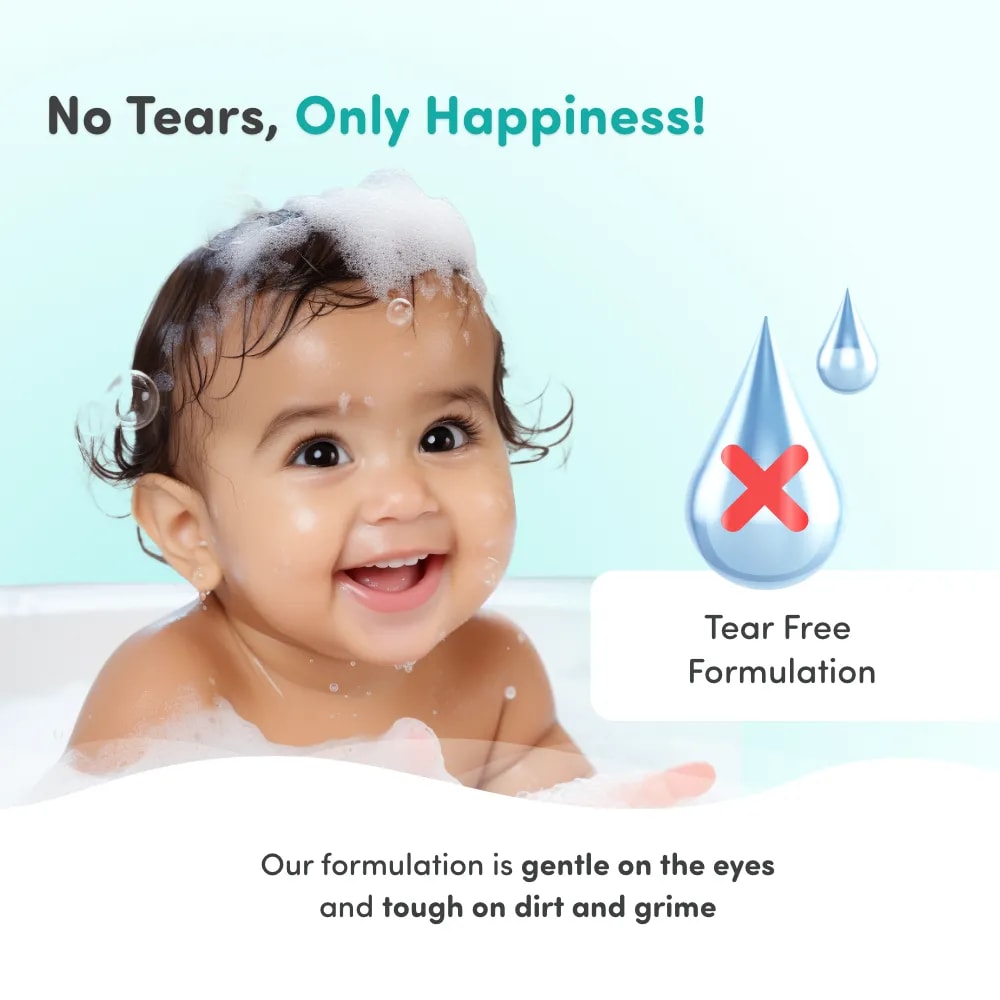 Baby Shampoo and Body Wash | Gentle Cleansing Head-to-Toe | Tear Free Formulation | Retains Natural Moisture | Dermatologically Tested | Made Safe Certified- 200 ml