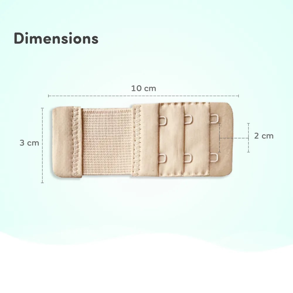 Bra Extenders with Extra Elastic Hooks | Makes Bra Comfortable | Increases Bra Band Strength - Skin - Pack of 3