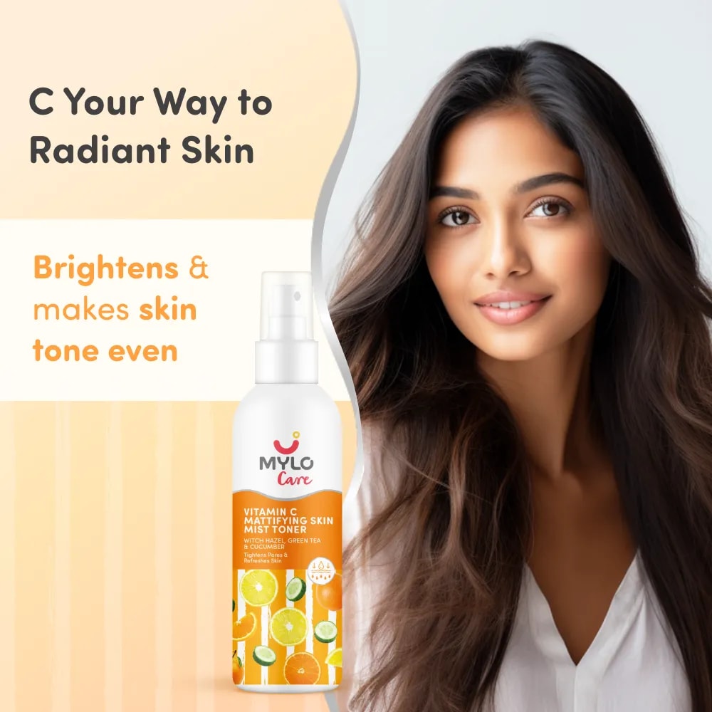 Vitamin C Mattifying Skin Mist Toner - Tightens Pores | Soothes Skin Irritation | Removes Impurities | Brightens Complexion - 200 ml