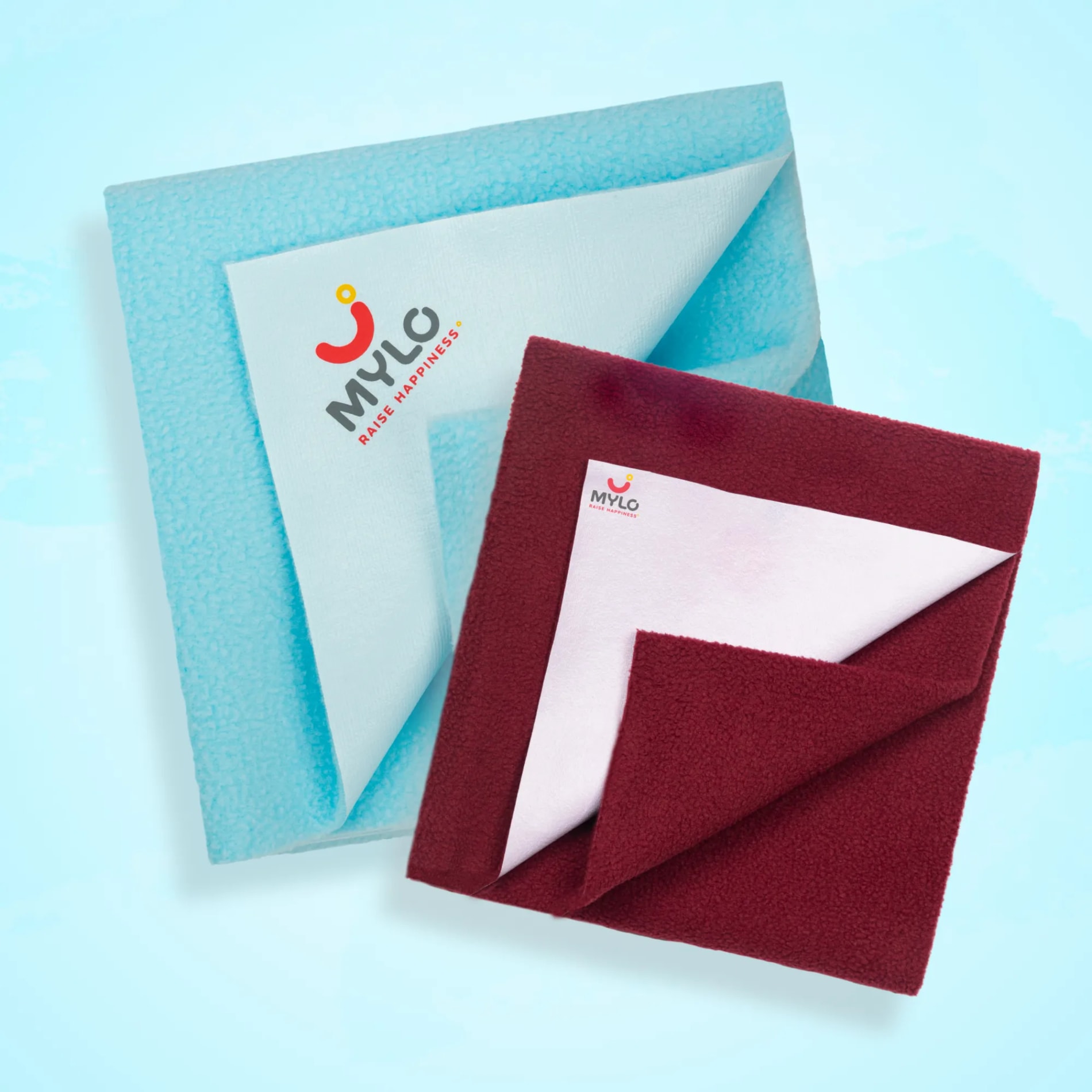 Waterproof Dry Sheet - Turquoise & Maroon (Pack of 2)