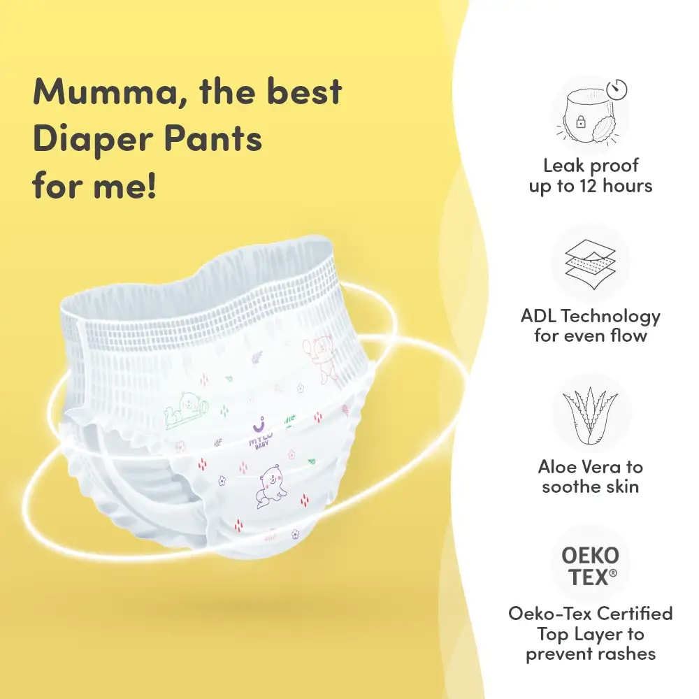Monthly Diapering Super Saver Combo - Baby Diaper Pants Medium (M) - (76 count) + Baby Wipes (Pack of 2)