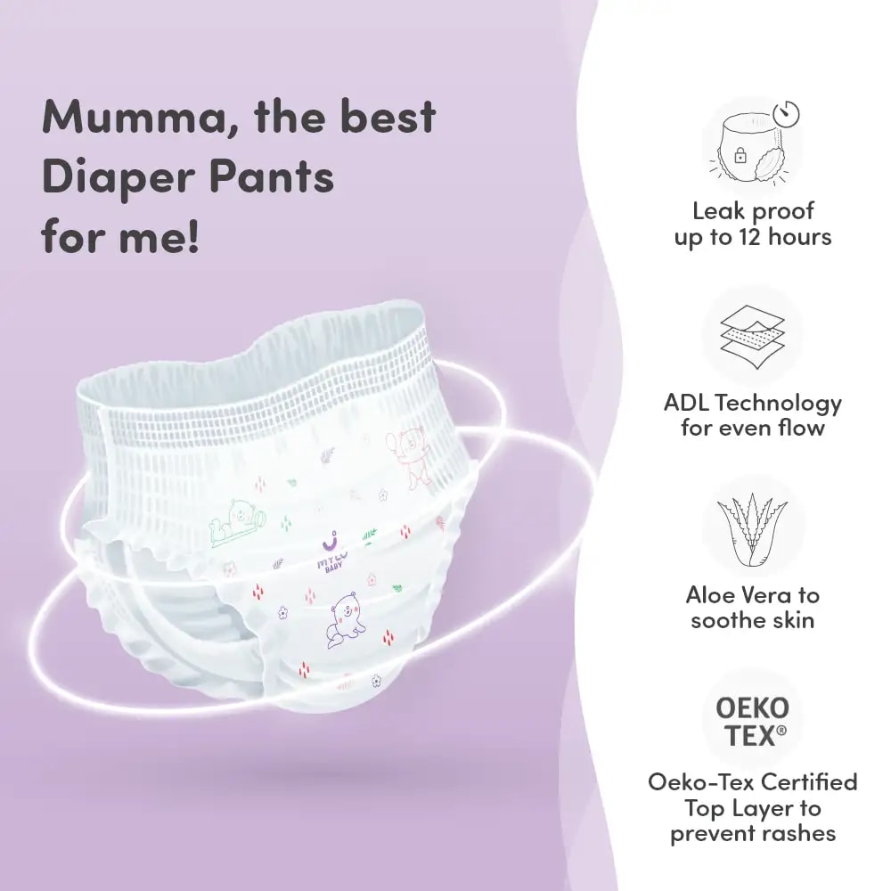 Monthly Diapering Super Saver Combo - Baby Diaper Pants Large (L) - (64 count) + Baby Wipes (Pack of 2)