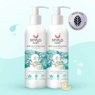 Baby Shampoo and Body Wash | Gentle Cleansing Head-to-Toe | Tear Free Formulation | Retains Natural Moisture | Dermatologically Tested | Made Safe Certified- 200 ml - Pack of 2