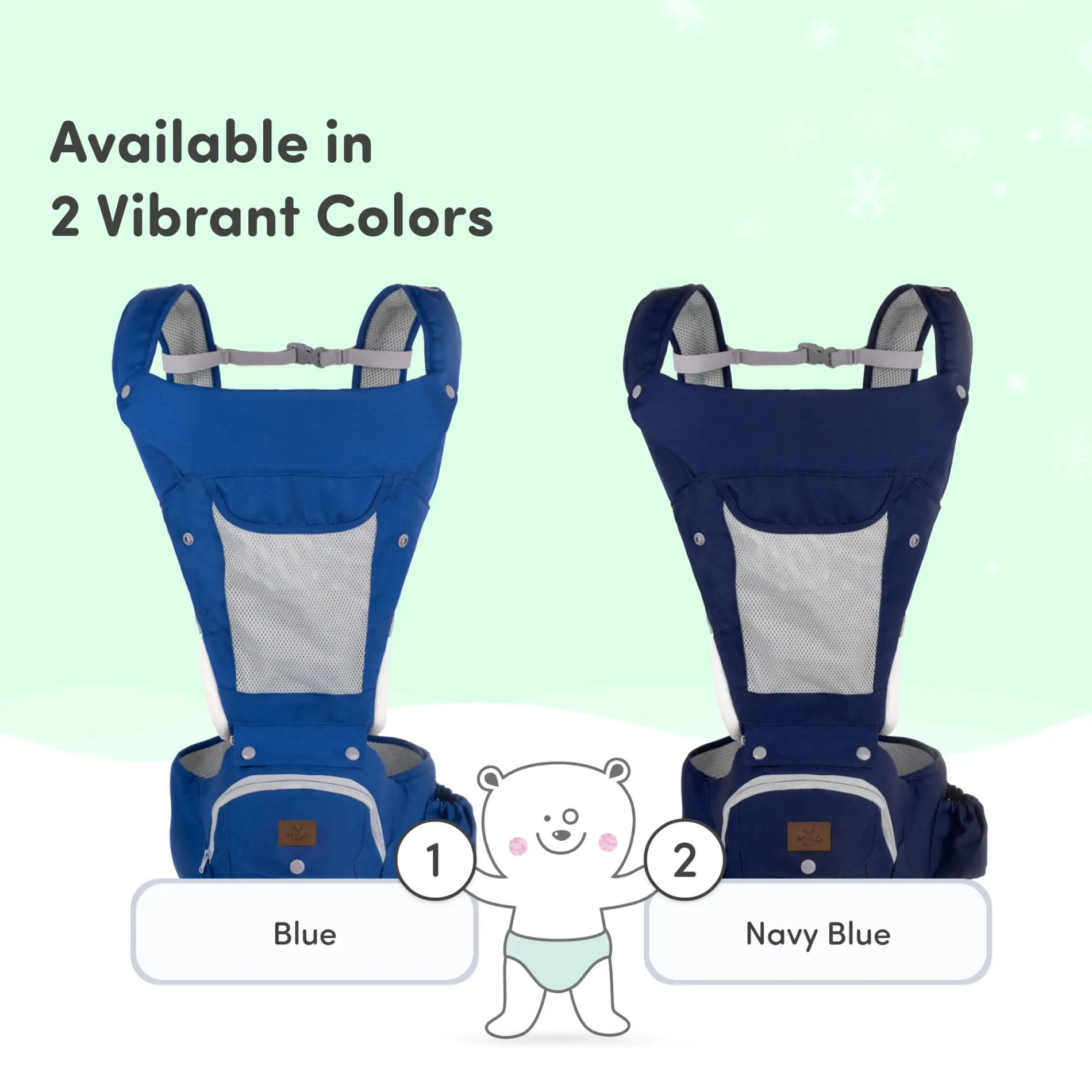 Vista Baby Carrier Bag for 0 to 3 Year Baby with 9 Comfortable Carrying Positions | Wider Waist Belt | Ergonomic Hip Seat | Safety Strap Buckle - Green