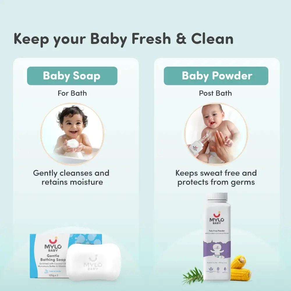 Super Saver Combo- Baby Soap 75 gm (Pack of 2) + Baby Powder 300 gm (Pack of 1)