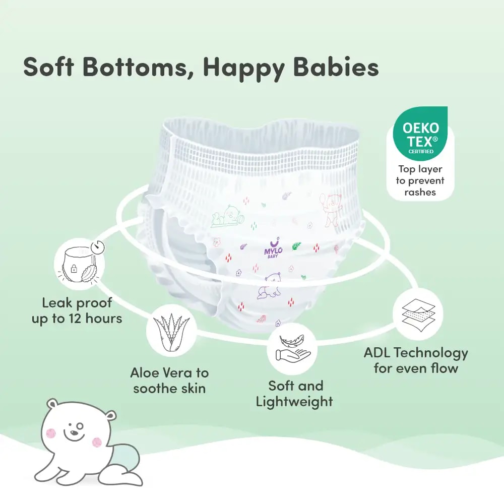 Baby Diaper Pants Small (S) Size 4-8 kgs (Jumbo Pack) + Baby Soap (Pack of 3)