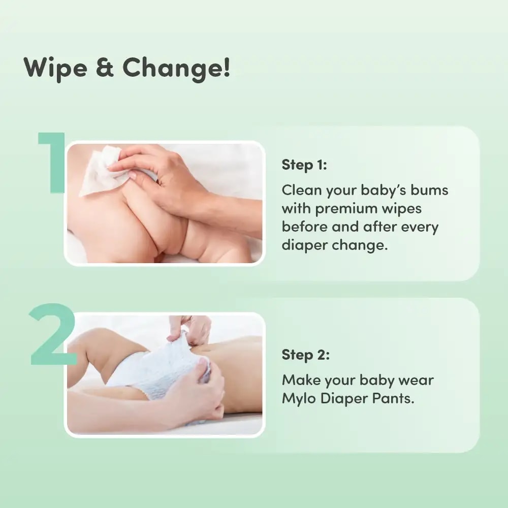 Baby Diaper Pants (S) - Jumbo Pack + Premium Wipes (PO2)